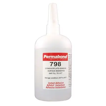 Permabond 798 Fast Curing Surface Insensitive Cyanoacrylate Adhesive, Clear, 16 oz. Bottle