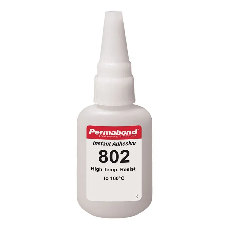 Permabond 802 High-Temperature Cyanoacrylate Adhesive, Clear, 1 oz. Bottle