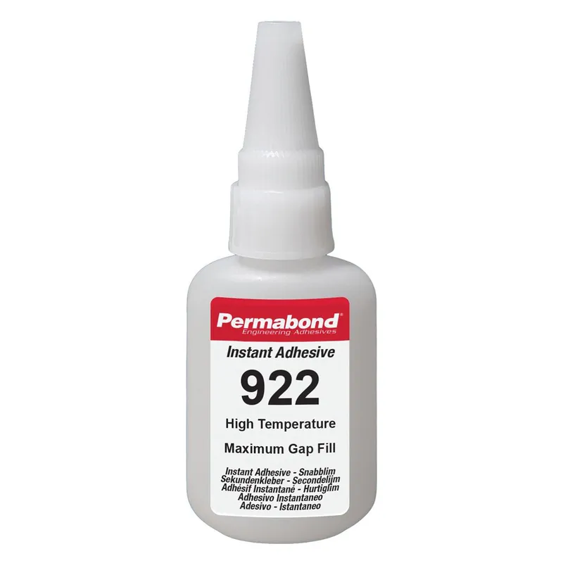 Permabond 922 High-Temperature Max. Gap Fill Cyanoacrylate Adhesive, Clear, 1 oz. Bottle