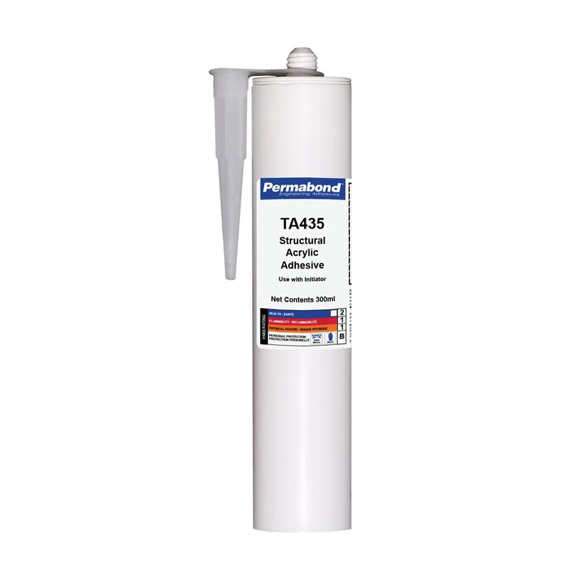 Permabond TA435 High-Strength Toughened Acrylic Adhesive, Amber, 300ml Cartridge (Case of 10)