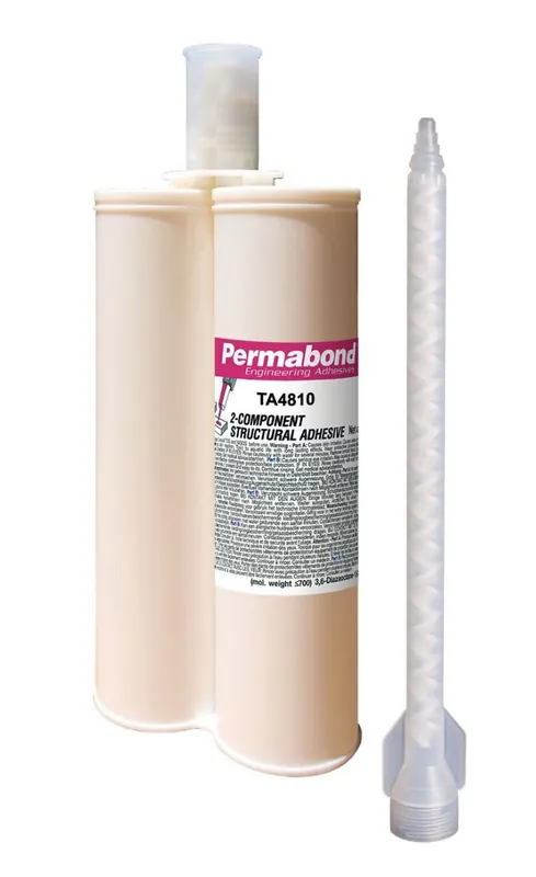 Permabond TA4810 Two-Part Rapid Cure Toughened Acrylic Adhesive, Cream, 50ml Cartridge (Case of 12)