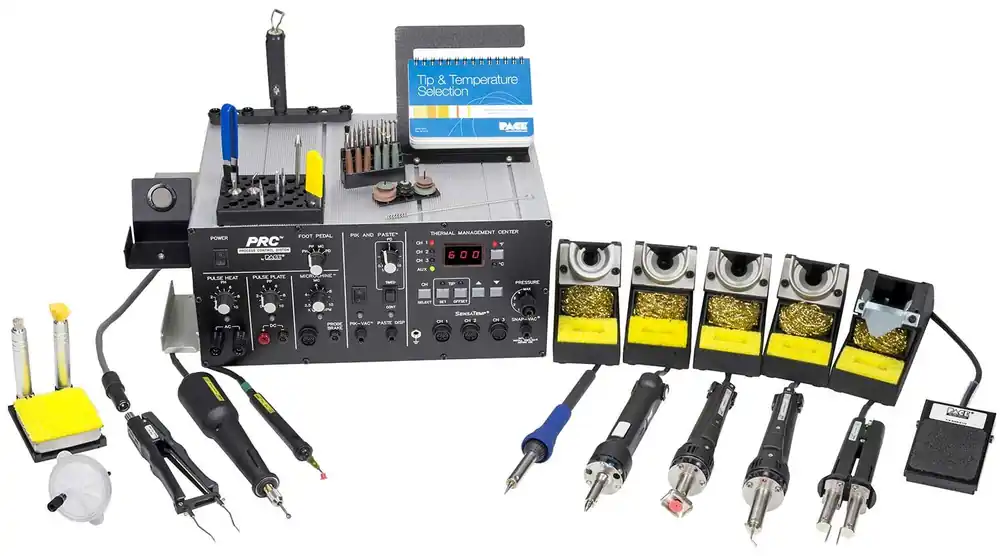 PACE PRC 2000 115V SensaTemp Benchtop Factory Rework Center, including 9 Handpieces