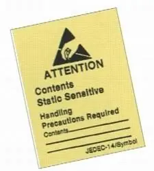 SCS JEDEC/EIA ESD "Attention" Labels, 1.75" x 2.5", Roll of 500