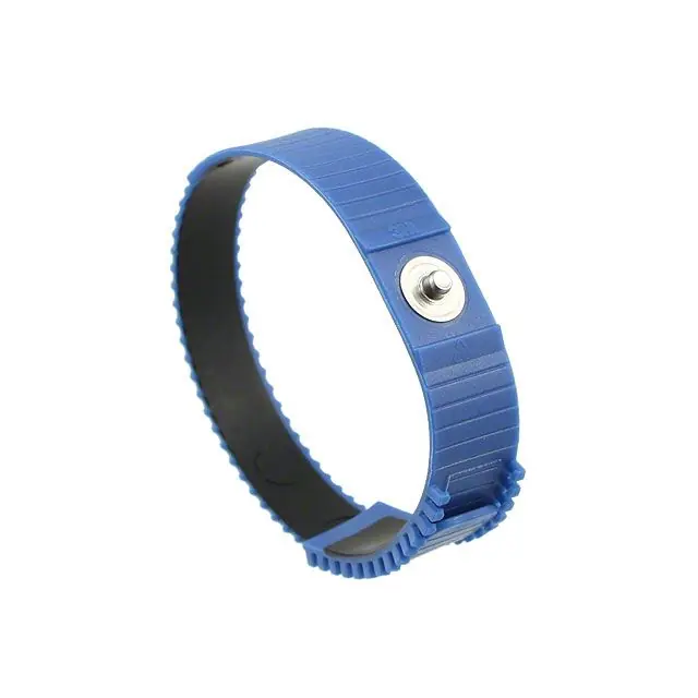 SCS 4620 Adjustable Blue Thermoplastic Wrist Strap with 4mm Snap