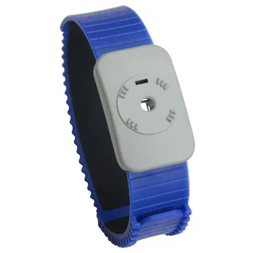 SCS 4720 Adjustable Blue Thermoplastic Dual Conductor Wrist Strap with 3.4mm Plug