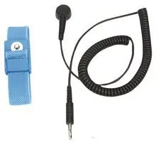 SCS ECWS61M-1 Adjustable Blue Elastic Wrist Strap with 4mm Snap & 6‘ Coil Cord