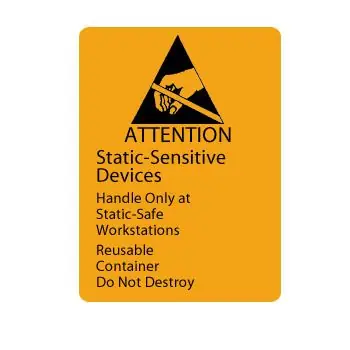 SCS 7101 Reusable JEDEC-14 Symbol Label, Black on Orange, 1.875" x 2.5", Roll of 500