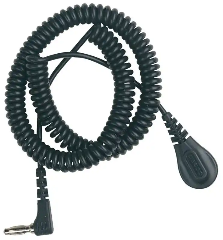 Desco 91095 Relaxed Retraction Coil Cord, Angle, Black, 6‘