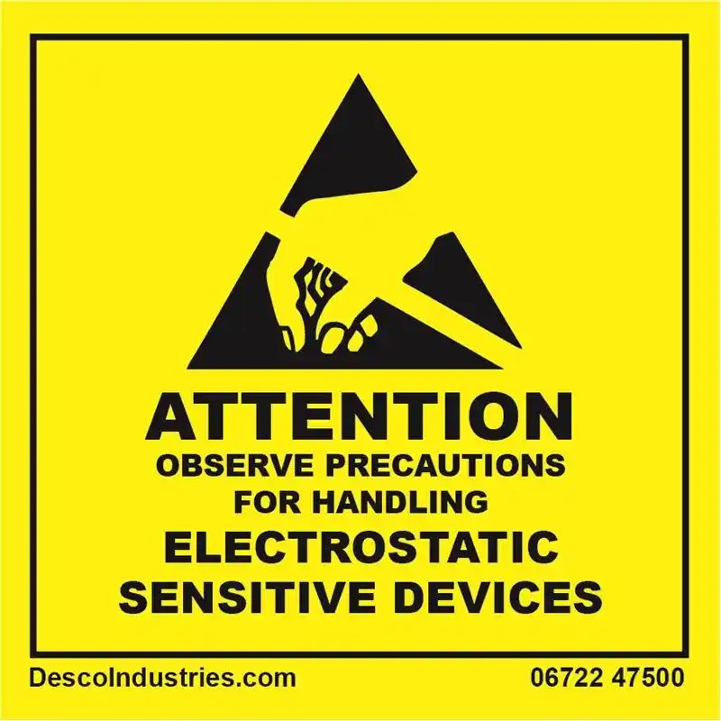 Desco 06722 RS-471 Susceptibility Label, 2" x 2", Roll of 500