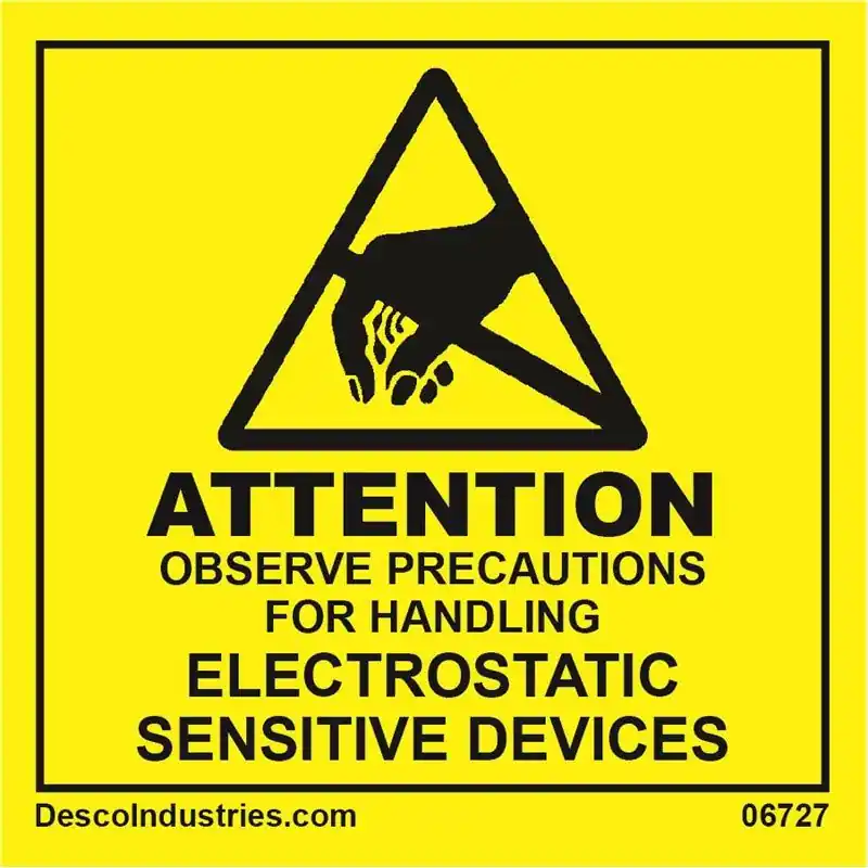Desco 06727 MIL-STD-129N Caution Label, 2" x 2", Roll of 500
