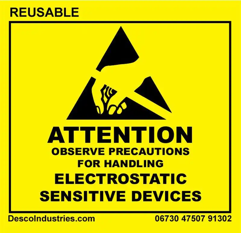Desco 06730 Reusable RS-471 Susceptibility Label, 2" x 2", Roll of 500
