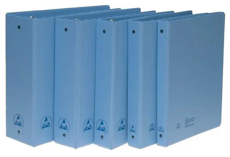 Desco 07420 Static Dissipative Binder, Blue, 3"