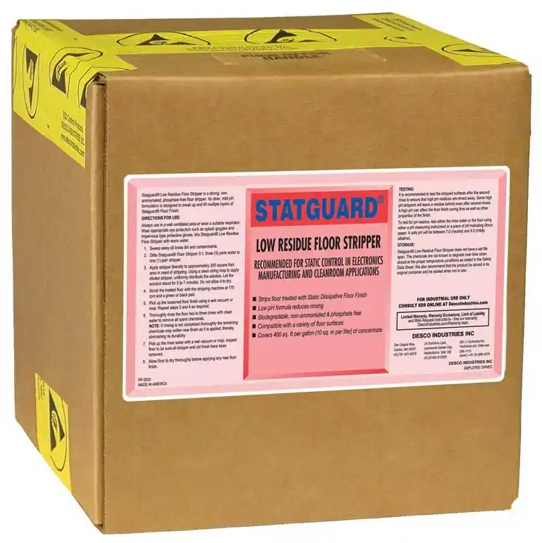 Desco 10441 Statguard Floor Stripper Concentrate, 2.5 Gallon Bag-in-Box