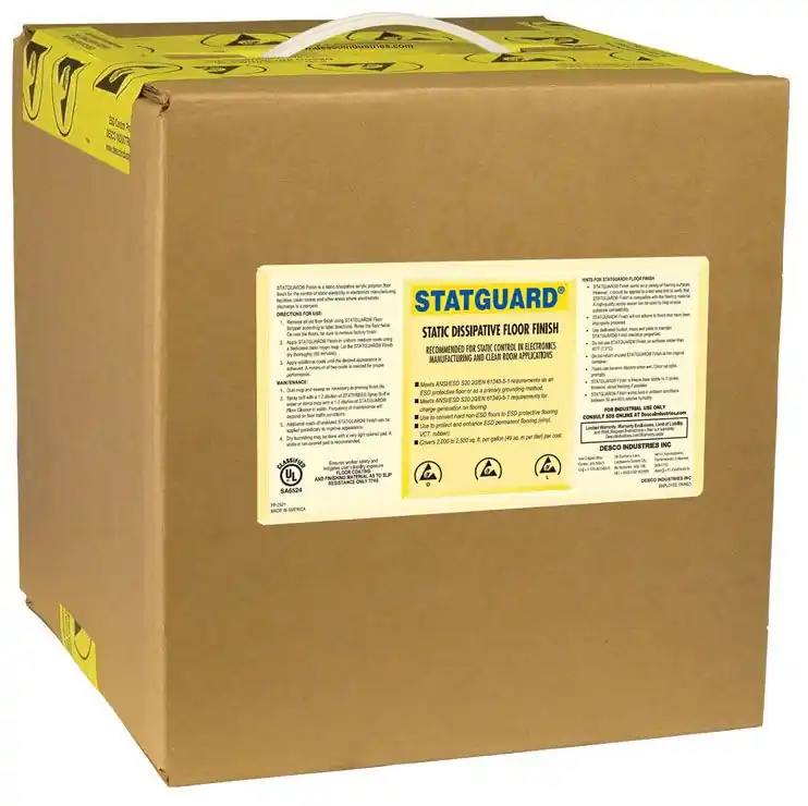 Desco 10511 Statguard Dissipative Floor Finish, 2.5 Gallon Bag-in-Box
