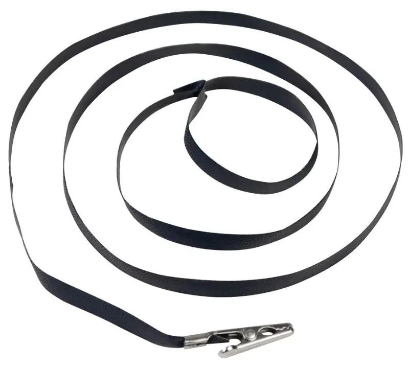 Desco 14401 Adjustable Black Disposable Vinyl Wrist Strap with Mini Alligator Clip