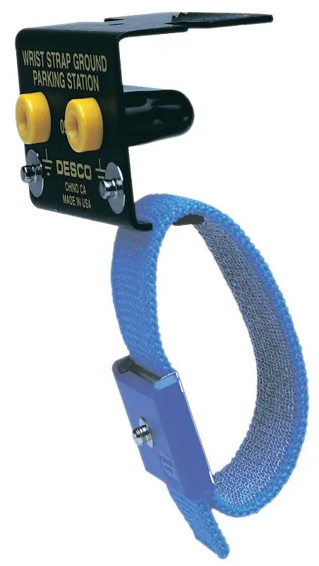 Desco 09741 Bench Mounted Ground with 2 Banana Jacks, Parking Station, 10‘ Cord