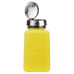 Menda 35276 durAstatic® HDPE One-Touch Square Bottle, Yellow, 6 oz.