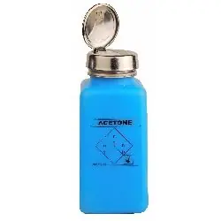 Menda 35288 durAstatic® HDPE One-Touch Dissipative Bottle, Blue with "Acetone" Print, 8 oz.