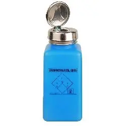Menda 35289 durAstatic® HDPE One-Touch Dissipative Bottle, Blue with "Isopropyl (IPA)" Print, 8 oz.