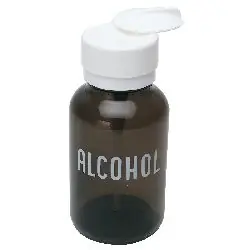 Menda 35608 Glass Lasting-Touch Bottle, Brown with "Alcohol" Print, 8 oz.