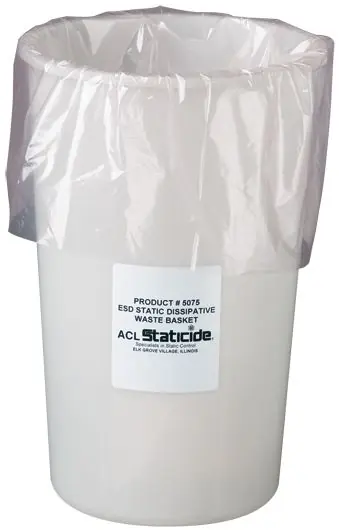 ACL 5075 ESD-Safe Static Dissipative Wastebasket, 11 Gallon Pail