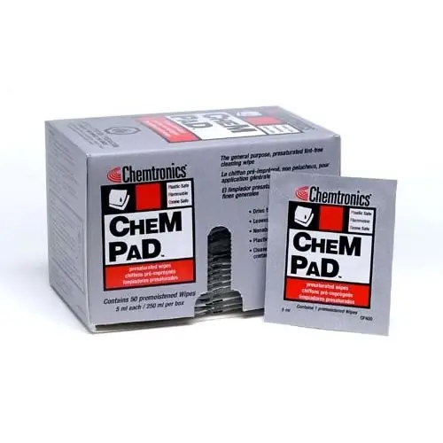 Chemtronics CP400 Presaturated Chempad Wipes, 91% IPA, 4" x 3"