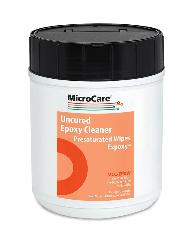 MicroCare MCC-EPXW ExPoxy™ Uncured Epoxy Cleaning Wipes, 8" x 5" (Pack of 100)
