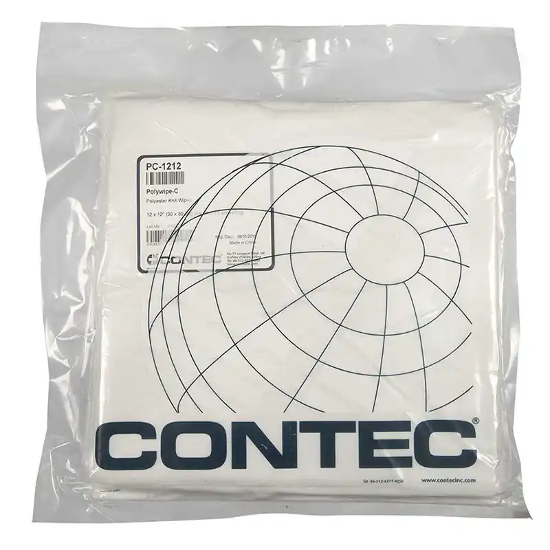 Contec PC-1212 Polywipe-C Lightweight Polyester Interlock Knit Wipes, 12" x 12"