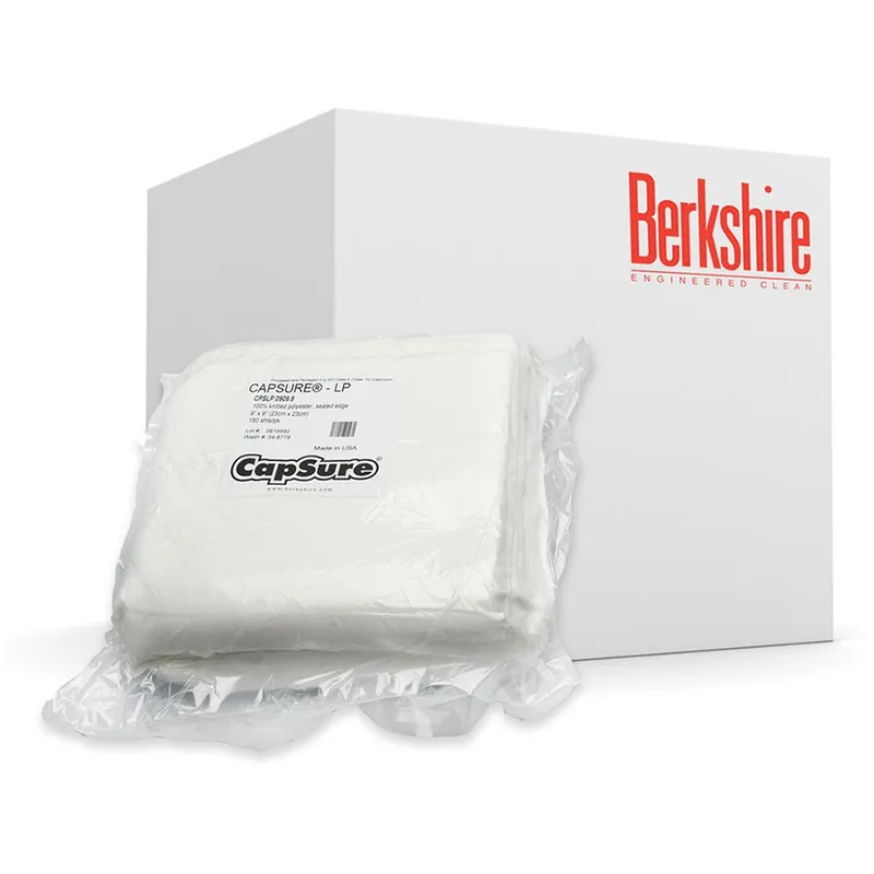 Berkshire Capsure LP Polyester Cleanroom Wipers, 9" x 9"
