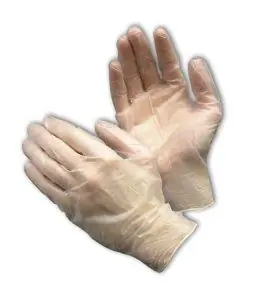 PIP 100-2824/S CleanTeam® 5 Mil Vinyl Cleanroom Gloves, 9.5", Small
