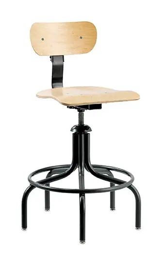 Bevco 1500/5 Swivel II 5 Leg Chair with Tubular Steel Base, Plywood