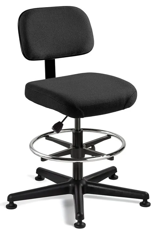 Bevco 5500-F Doral Bench Height Chair with Black Nylon Base, Fabric