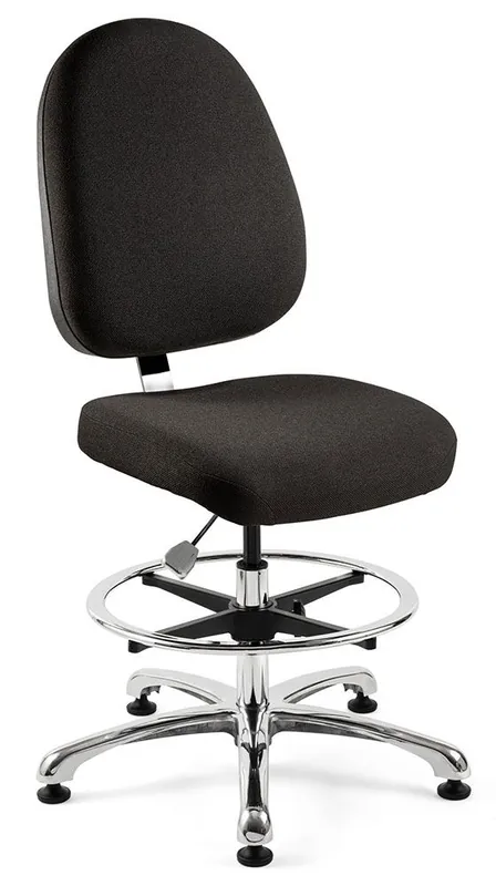 Bevco 9350L-S Integra Mid-Height Chair with Large Back & Polished Aluminum Base, Fabric
