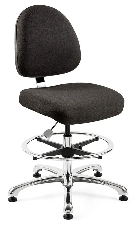 Bevco 9350M-S Integra Mid-Height Chair with Standard Back with Polished Aluminum Base, Fabric