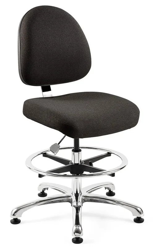 Bevco 9550M-S Integra Bench Height Chair with Standard Back & Polished Aluminum Base, Fabric