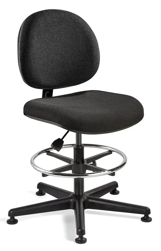 Bevco V4507 Lexington Bench Height Chair with Black Nylon Base, Fabric