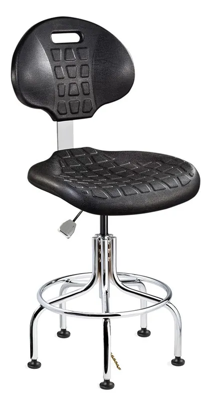 Bevco 7610E Everlast Bench Height ESD Chair with Tubular Steel Base, Polyurethane