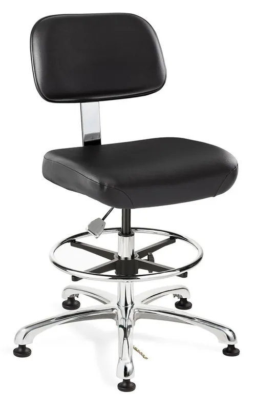 Bevco 8350 Doral Mid-Height ESD Chair with Polished Aluminum Base, Fabric