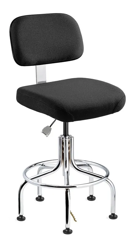 Bevco 8600 Doral Bench Height ESD Chair with Tubular Chrome Base, Fabric