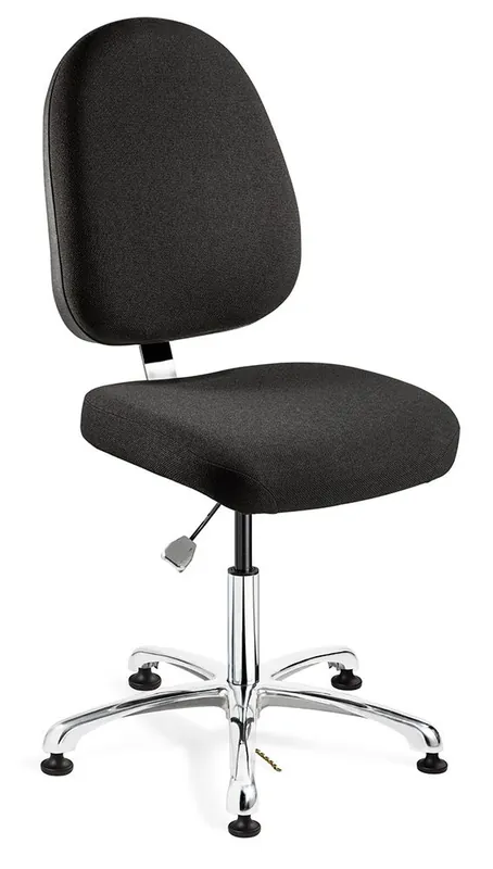 Bevco 9050L-E Integra Desk Height ESD Chair with Large Back & Polished Aluminum Base, Fabric