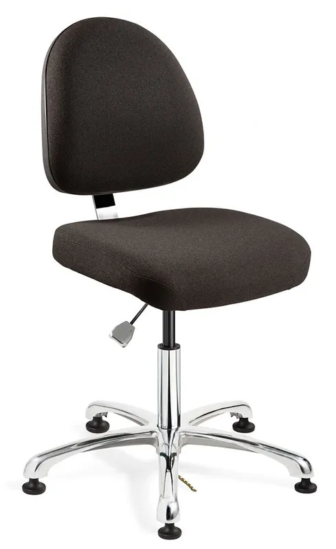 Bevco 9050M-E Integra Desk Height ESD Chair with Standard Back & Polished Aluminum Base, Fabric