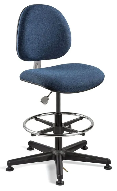 Bevco V830S Lexington Mid-Height ESD Chair with Black Nylon Base, Fabric