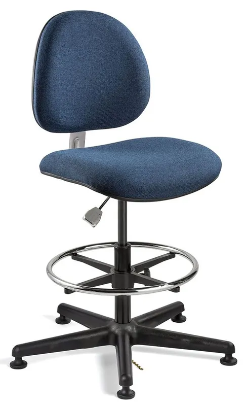Bevco V850S Lexington Bench Height ESD Chair with Black Nylon Base, Fabric