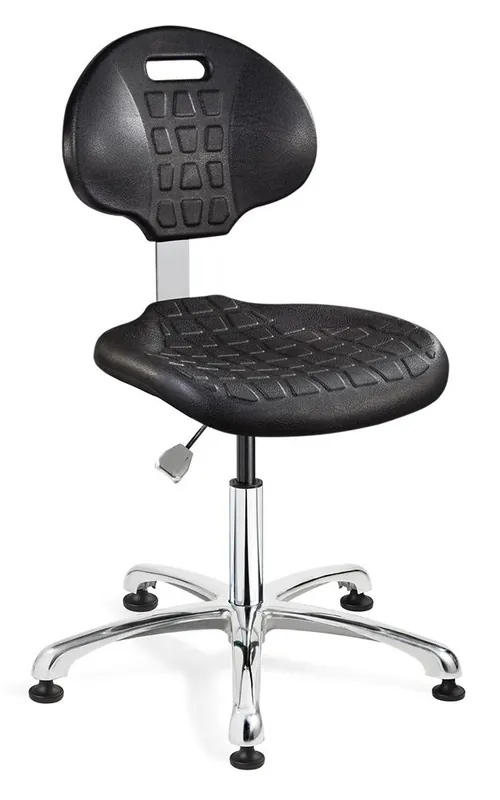 Bevco 7050 Everlast Desk Height Class 10 Cleanroom Chair with Polished Aluminum Base, Polyurethane