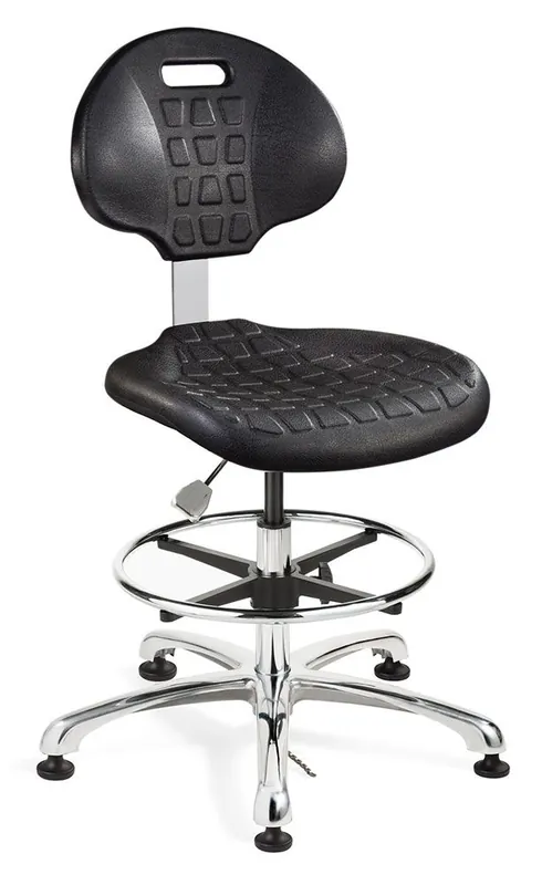 Bevco 7350E Everlast Mid-Height ESD Chair with Polished Aluminum Base, Polyurethane