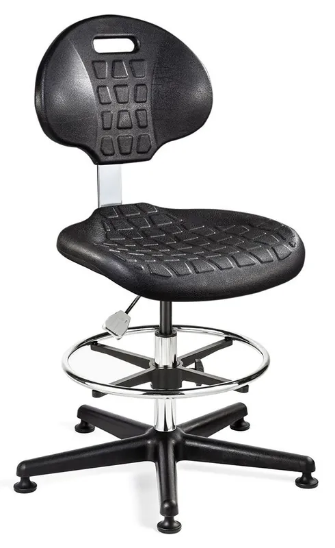 Bevco 7500C1 Everlast Bench Height Class 10 Cleanroom Chair with Black Nylon Base, Polyurethane