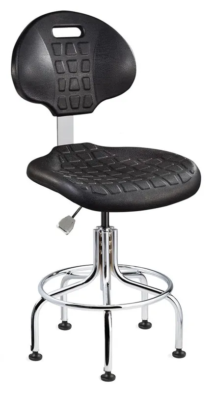 Bevco 7610C1 Everlast Bench Height Class 10 Cleanroom Chair with Tubular Steel Base, Polyurethane
