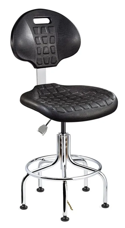 Bevco 7210E1 Everlast Desk Height Class 10 Cleanroom ESD Chair with Tubular Steel Base, Polyurethane