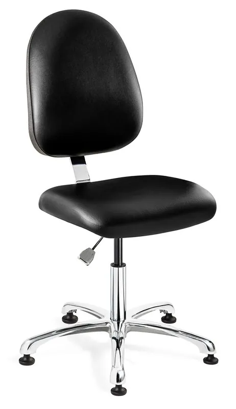 Bevco 9050LC1 Integra Desk Height Class 10 Cleanroom Chair with Large Back & Polished Aluminum Base, Vinyl