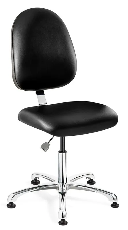 Bevco 9050LC2 Integra Desk Height Class 100 Cleanroom Chair with Large Back & Polished Aluminum Base, Vinyl